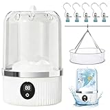 OYANIA 1L Lavadora de Ropa Interior Portátil con 5 Ganchos y 1 Bolsa para Secar la Ropa,Mini Lavadora Portatil con 3000...