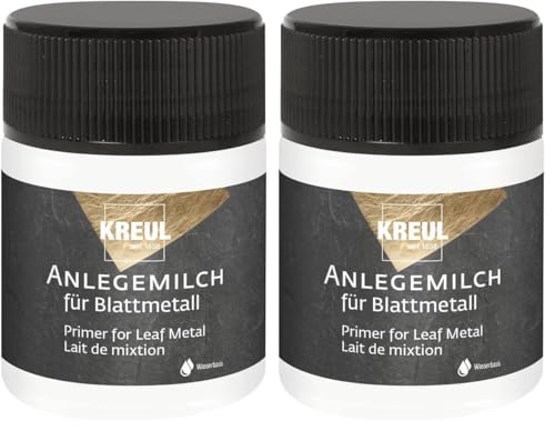 KREUL 99450 - Leche de mezcla 50 ml Adhesivo líquido especial a base de agua para la aplicación de láminas metálicas (Paquete de 2)