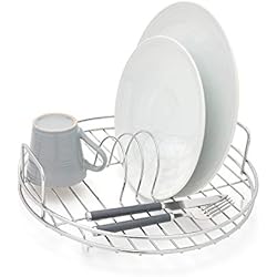 Cesta Para Fregadero Redondo simplywire - Escurreplatos Circular - Bandeja recogegotas Redonda para el Fregadero - Cromado