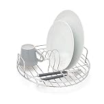 simplywire - Circular Dish Drainer - Round Sink Drying Rack - Chrome