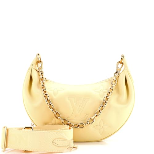 Pre-Loved Over The Moon Bag Bubblegram Leather, Yellow2