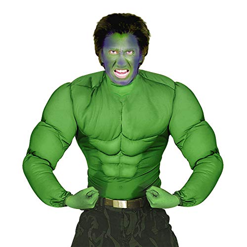 WIDMANN MILANO PARTY FASHION - Camiseta musculosa para adulto, verde, six-pack, soldado, superheroe, villano, disfraces