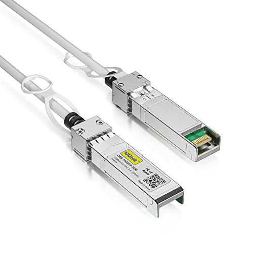 10Gtek [White] Colored 10G SFP+ DAC Cable - 32AWG Twinax SFP Cable for Cisco SFP-H10GB-CU0.25M, Ubiquiti UniFi, D-Link, Supermicro, Netgear, Mikrotik, Fortinet, 0.25-Meter(0.82ft)