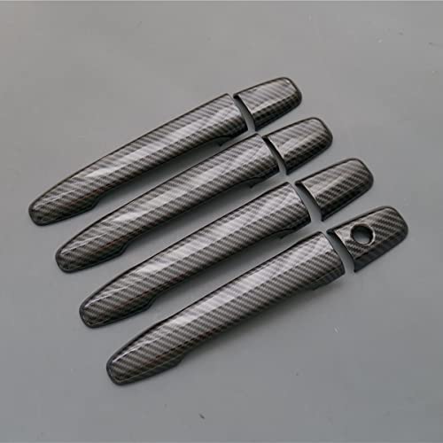 ZiWen Sport Style Carbon Fiber Print Door Handle Cover Trim for Mitsubishi Lancer Evolution X Outlander Sport ASX (No Keyless Holes)