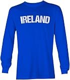 Ireland - Soccer Futbol Sports Unisex Long Sleeve Shirt (Royal, X-Large)