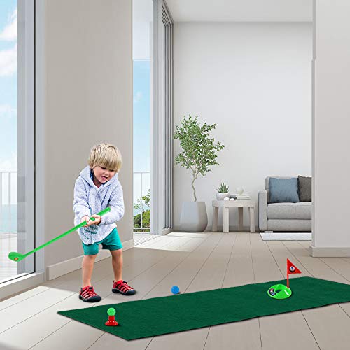 TOMYOU Kids Golf Club Set – Golf Bag with Hitting Mat, Toddler Golf Toy, Indoor & Outdoor Sports Toys, Gift for Boys, Girls 3 4 5 6 Year Old [Exquisite Packaging] - Thumbnail 2
