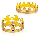 Yuomeaz 2Pcs Golden Prince Crown, 22inch King Crowns, Adjustable Prince Crown Headwear for Birthday Party, Dress-Up Prop