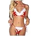 TWIOIOVE Babydoll Tops Femme Lingerie Sexy Sous-vêtements Dentelle Décolleté V Lingerie Pyjama Bas Ouvert Séducteur Bébé Dolls Jarretière Saint-Valentin, rouge, M