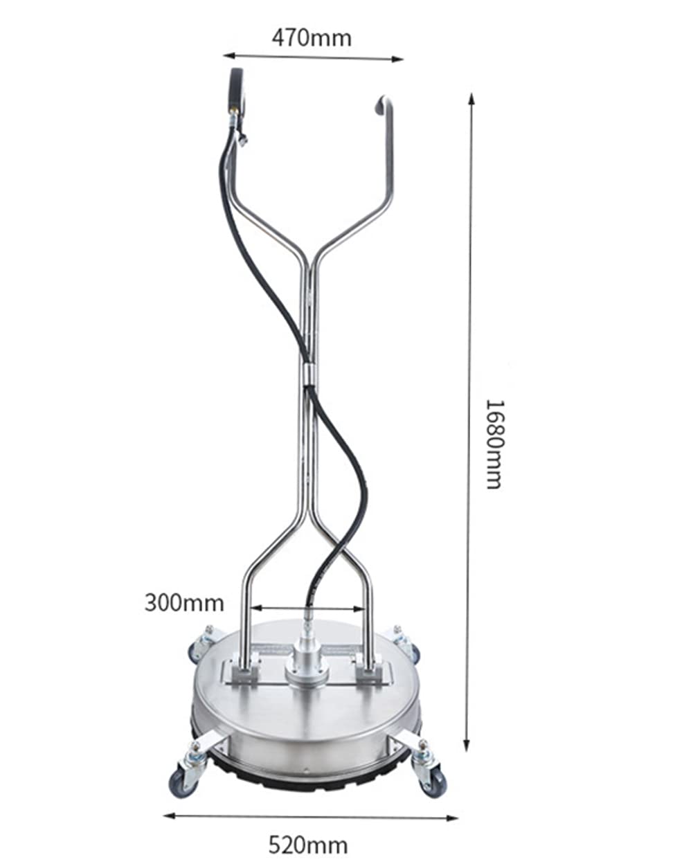 Limpiador de Superficies de Alta presión de 20 Pulgadas, Limpiador de Patio de Acero Inoxidable de 4000 PSI, Lavadora a presión, Lavadora de Pisos para terrazas, Ladrillos, Piedra, Azulejos, 6,6 GPM,