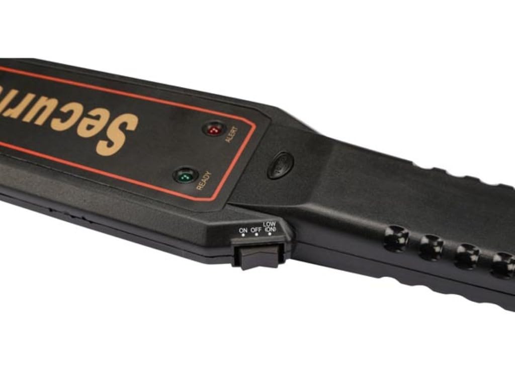 Velleman Détecteur de métaux portatif pour contrôles de sécurité, détecteur Portable avec sensibilité réglable, détection d’Objets métalliques, Signal LED et sonore pour contrôle des Bagages et des