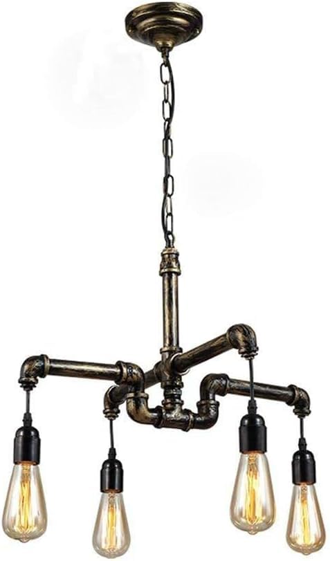 Luminaire suspendu réglable E27 lustre rustique métal pour décoration de plafond