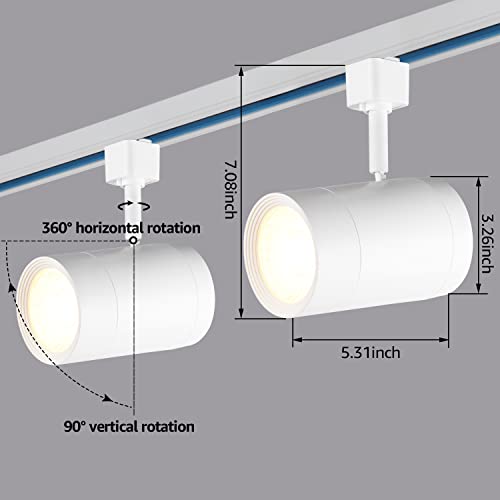 Leonlite 17.5W Commercial Series Led Track Lighting Heads, Cri90 H Track Lighting, Dimmable Track Light Head, Etl & Es Listed, 38° H Track Lighting Heads, 3000K Warm White, Matte White, Pack Of 4 #TOP4