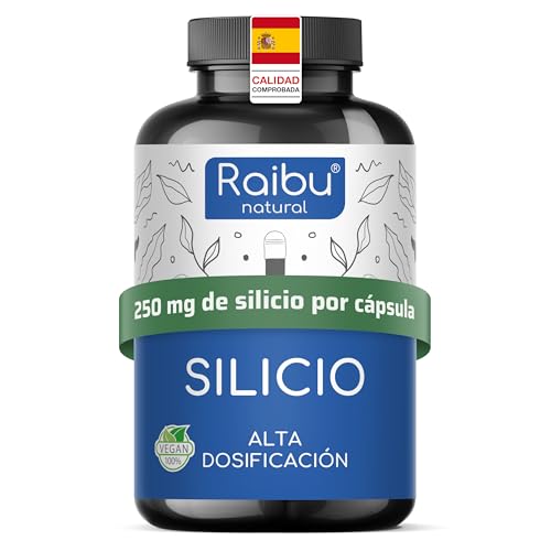 Raibu Cápsulas de Silicio Altamente Concentradas, Sin Sabor - 90 Cápsulas para 3 Meses - 667 mg de Sílice Orgánico de Extracto de Bambú