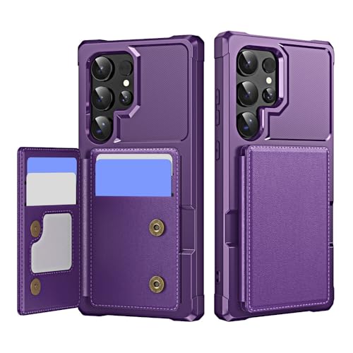 Housse Samsung Galaxy A73 5G violette pour protéger l'écran et ranger les cartes bancaires