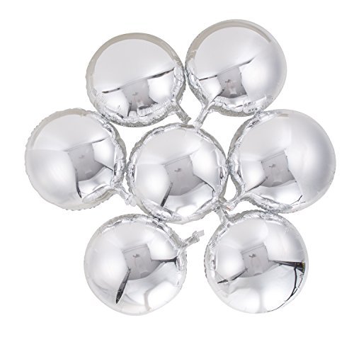 50pcs Round Shaped Foil Mylar Helium Balloon 18 inch Silver Balloon Birthday Party Supplies Wedding Decoration