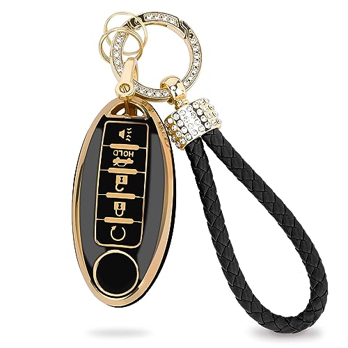 Etui de clé Nissan en TPU avec porte-clés brillant pour simplifier votre quotidien