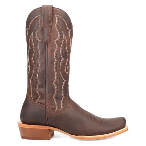 Dan Post Boots Mens Oakwood Embroidered Square Toe Pull On Casual Boots Mid Calf - Brown