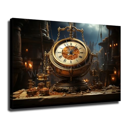 Retro Clock Mechanism Steampunk Style Poster Wall Art Canvas Painting