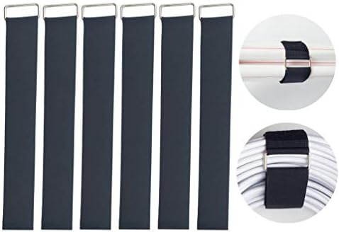 YiwerDer 6Pcs 18" x 2" Nylon Heavy Duty Reusable Hook and Loop Cinch Straps, Adjustable Fastening Securing Cable Straps, Black