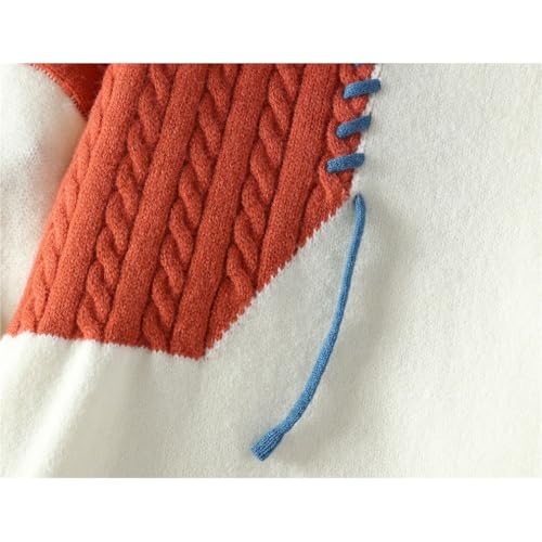 Men Patchwork Knit Pullovers Casual Stand Neck Long Vintage Sleeves Sweater4