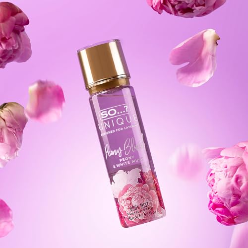 Image of So...? Unique Peony Blush Body Mist - Floral, Fruity Vanilla Perfume with Bergamot and Pear Notes - Perfume for Women - Body Spray for Women - 5.1 oz