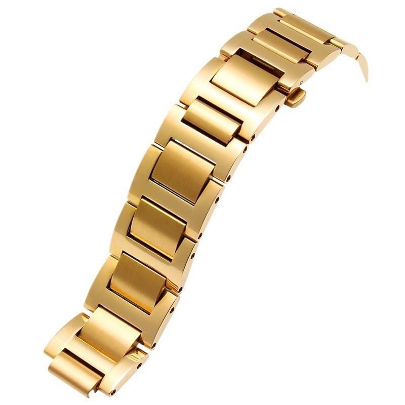 Bracelet montre acier pour Cartier Ballon Bleu avec fermoir papillon