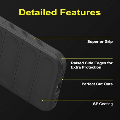 Image of Amazon Brand-Solimo Mobile Cover for Realme 14 Pro 5G | Full Camera Protection | Liquid Silicon Case | Flexible Bumper Case for Realme 14 Pro 5G (Black)