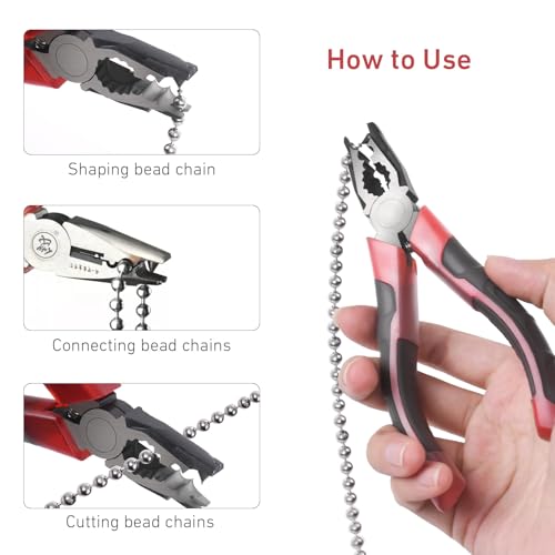 #10 Ball Chain Splicing pliers Tool | Ball Chain Pliers for Repair & Installation | Compatible with Nickel Plated Bead Chains, Roller Blinds, Curtains, Swag Lights & Fan Pulls