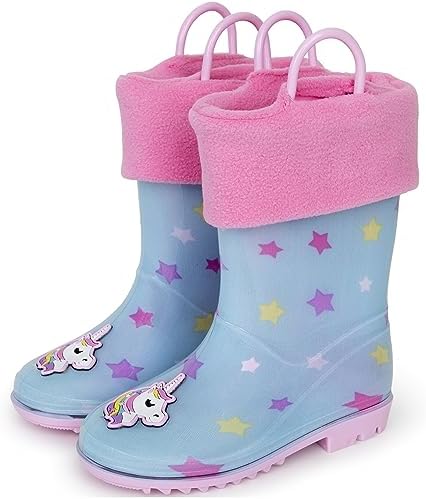 Toddler Rain Boots, Kids Rain Boots Waterproof Rubber Boots for G...