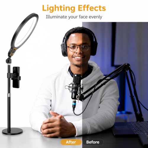 Image of 11 inch USB LED Camera Soft Panel Light | Photography Lighting Kit for Recording | YouTube, Makeup, Live Streaming, Video Recording with Tripod Stand & Phone Holder (Y-10 Slab Light)