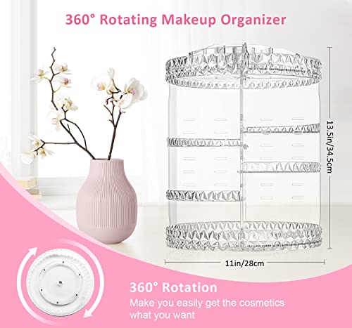 Dreamgenius Makeup Organizer, 360 Degree Rotating Perfume Organizer, Adjustable Makeup Organizers And Storage With 8 Layers, Fits Makeup Brushes Lipsticks And Jewelry, Clear Acrylic #TOP1