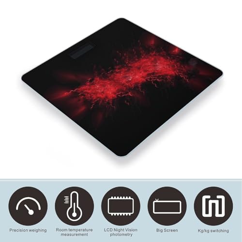 Báscula digital de baño con pantalla LCD y plataforma de vidrio templado miniatura 3