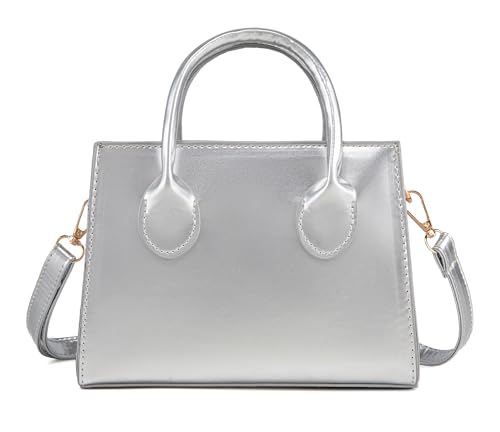 Image of Patent Leather Handbag Shinny Clutch Purse Mini Shoulder Bag Evening Purse for Women