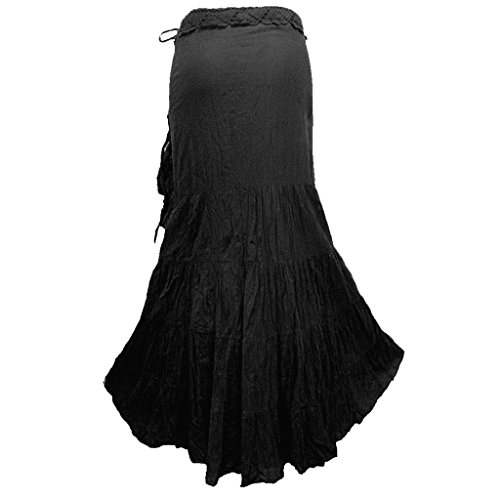 Coconutwoww Women's Crochet Waist Ruffle Wrap Around Long Skirt - NG44N2