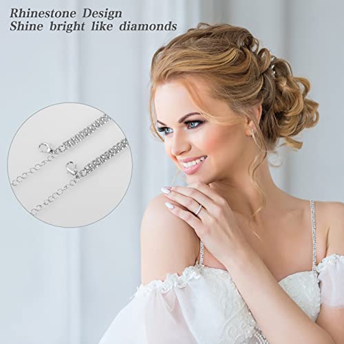 Chivalral 3 Pairs Rhinestone Bra Strap Adjustable Bra Shoulder Straps Non-Skid Bra Belt Removable Bra Straps Replacement For Women Girls #TOP4