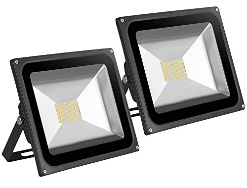 Leetop 2x80W SMD LED Foco Proyector Focos LED Exterior Luz de Seguridad Blanco Calido LED Impermeable IP65 para Jardín Caminos Iluminación(80 watt)