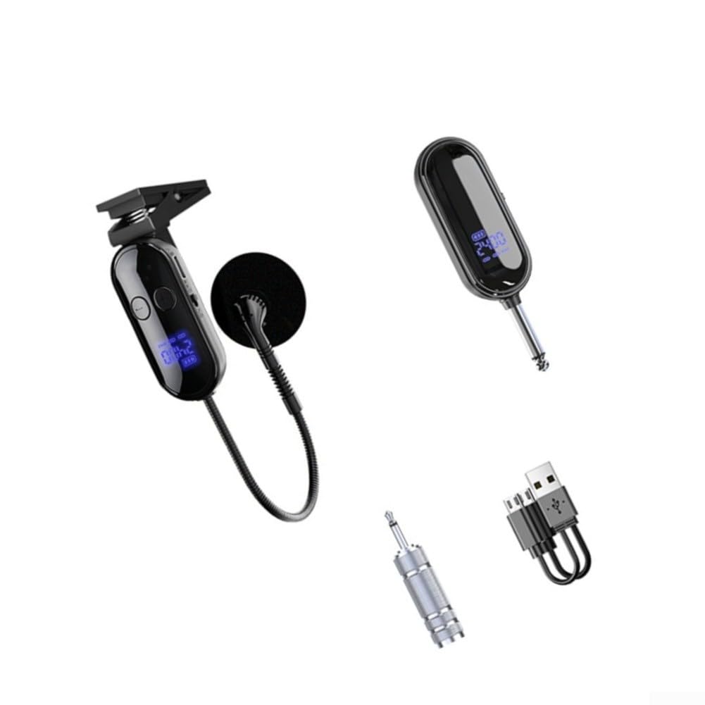 Kabelloses Saxophon-Mikrofon, 2,4 GHz Clip-Mikrofon, 3,5 mm