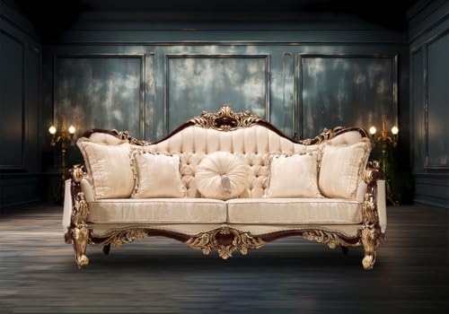 Image of Luxury Wooden Teakwwood Five Seater Sofa Set for Living Room (Honey Brown) Solid Wood Outdoor Chair 5 Seater Sofa | (5 Seater @33)