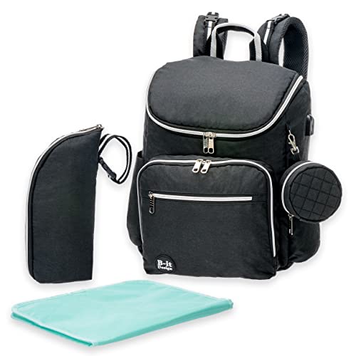 B-It Diseño Bolsa Mochila Cambiador para recién nacidos I Mochila porta pañales para mamás l Bolsa para recién nacidos Mochila Premamá l Bolsa de bebé para cochecito I Bolsa para pañales