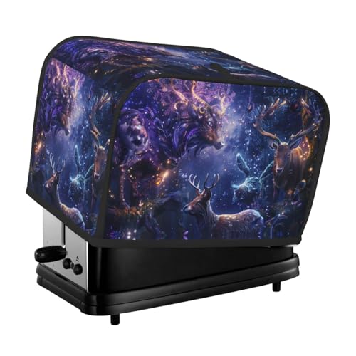 Copertura per tostapane a 2 fette, con tasche per piccoli elettrodomestici da cucina, protezione dalle impronte digitali, lavabile in lavatrice