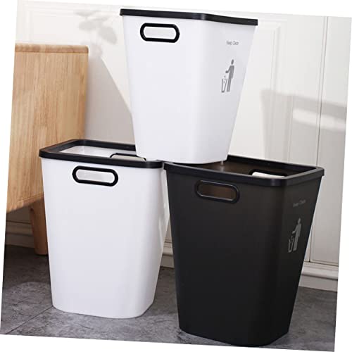 Bote de basura grande Happyyami para cocina blanco rectangular miniatura 4