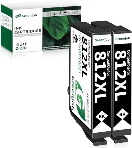 Remanufactured Ink Cartridges Replacement for Epson 812 XL T812 T812XL Black Ink Cartridges for Epson Workforce WF-7840 WF-7820 WF-7310 EC-C7000 Printer (2 Pack Black)