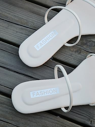 Image of GORGLITTER Women's Summer Vacation Beach Cute Square Toe Flat Sandals Strappy Toe Ring Thong Slide Sandal Slip on Flip Flops 2026