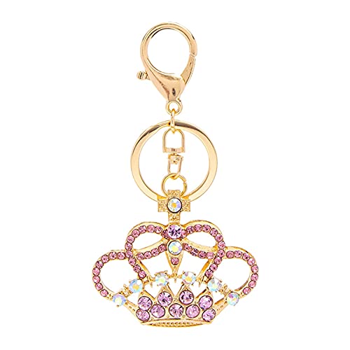QUANQUAN Quani Fashion Sleutelhanger Rhinestones Crown Key Anillos Colgante Llavero Coche Bolso Titular de Llaves Regalos Regalos Anime Accesorios Cover
