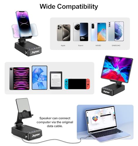 Joymate Phone Stand with Bluetooth Speaker and Charging Function 360° Rotable Angel Adjustable Cell Phone Holder with HD Stereo Sound の商品画像 4