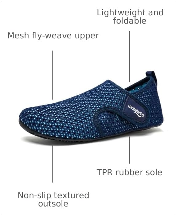Image of WateLves Water Shoes for Women Men Swim Beach Aqua Socks Quick Dry Barefoot House Slippers Travel Shoes with Adjustable Magic Tape for Pool Diving Boating Yoga Surf