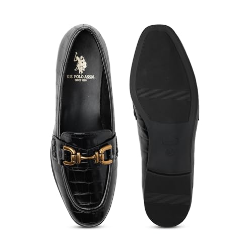 Image of U.S. Polo ASSN. Luna Black Loafers with Premium Upper