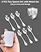 6PCS Mini Stainless Steel Spoons (Upgraded Larger Size 3.54 inch) - Small Salt Spoons SUS 304 Food Grade Mini Seasoning Spoon for Powder Spices Jars, Pepper, Sugar, Honey