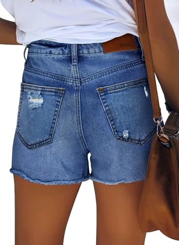 Image of CHICZONE Womens Mid-High Waisted Stretchy Denim Jean Shorts