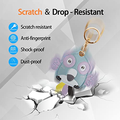 Image of Leather Keychain Case Holder Compatible with Apple AirTag, GPS Airtag Keychain Finder Tracker with Key Ring, Anti-Scratch Protective Air Tag Cover | Leather
